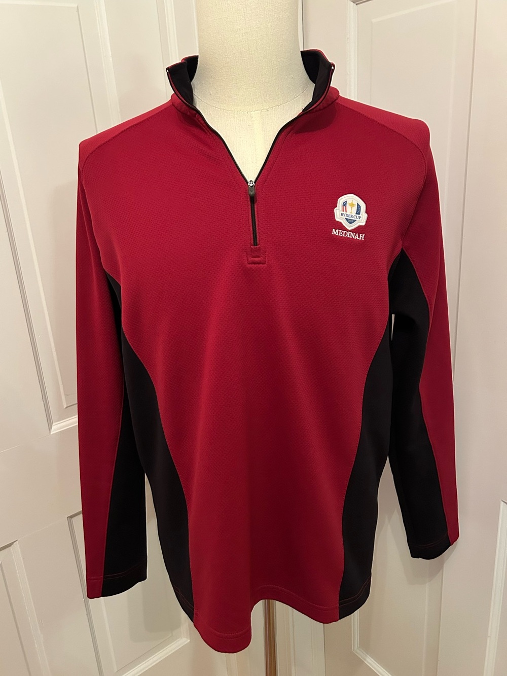 PGA 2012 Ryder Cup Medinah Golf Quarter Zip Pullover Red Black Men’s M